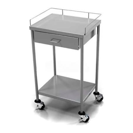 Aero AERO Stainless Steel Anesthesia Utility Table with 1 Drawer & Flat Top Shelf CSD-1-1620